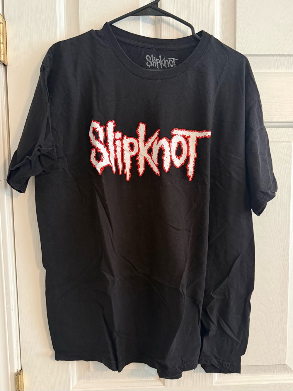 Slipknot Black Logo Band Tee - Red & White Logo